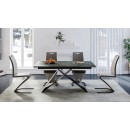 Стол обеденный SIGNAL WESTIN Ceramic Ossido Verde бирюзовый/черный мат 160-240/90